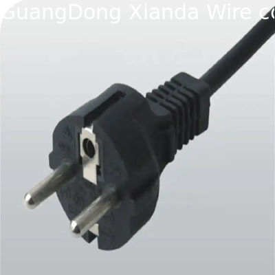quality  XianDa vde ac 2 pin british 16a 250v ac tv Flat EU Swiss euLaptop 90 Degree European extention dryer Power cable Cord factory