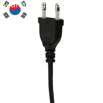 quality  Customization 2.5A 250V  Korea Standard laptop electric ac Power Cable 2pin hair dryer Plug cords factory