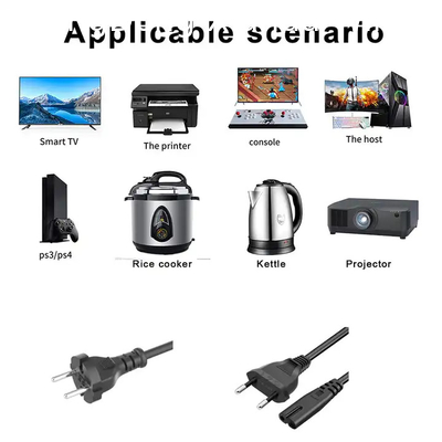 European Standard 2 prong pin computer AC power cord cables 2 pin Eu power cable 2 pin power cord