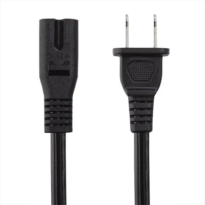 XianDa US Standard 8-Figure Head Power Cords 1.2m White Two-Plug 8-Figure Head Power cable