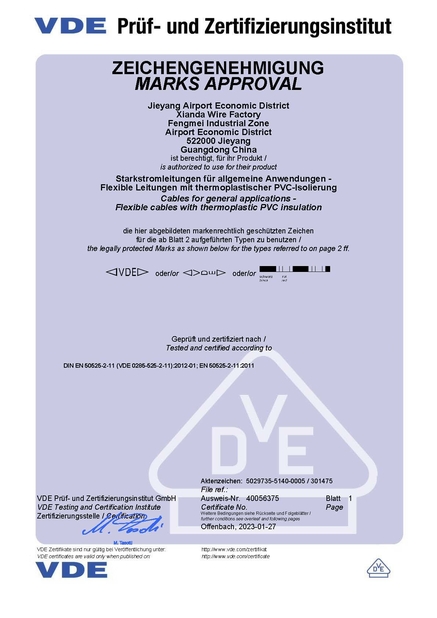 China GuangDong XianDa Wire Co.,Ltd certification
